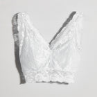 Lace Overlay Bra White