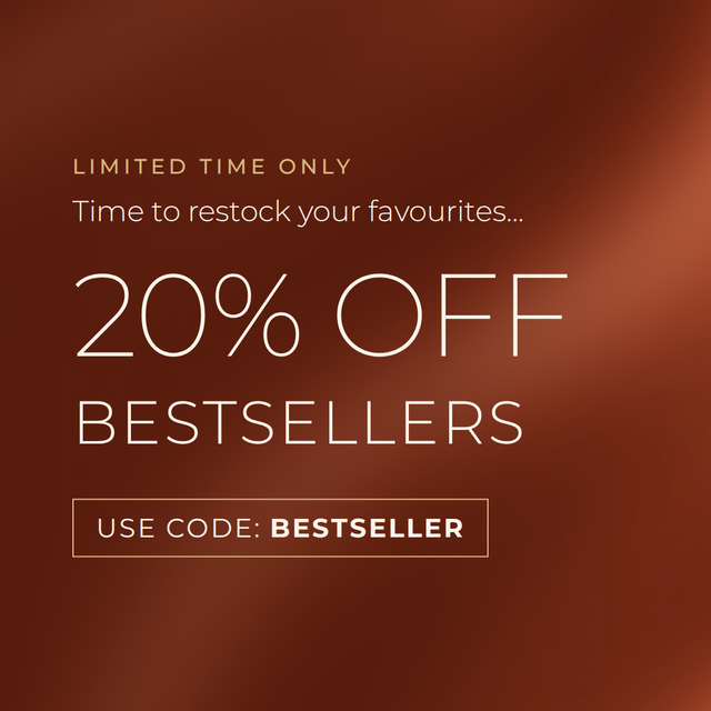 20% off bestsellers using code BESTSELLERS. Limited time only.