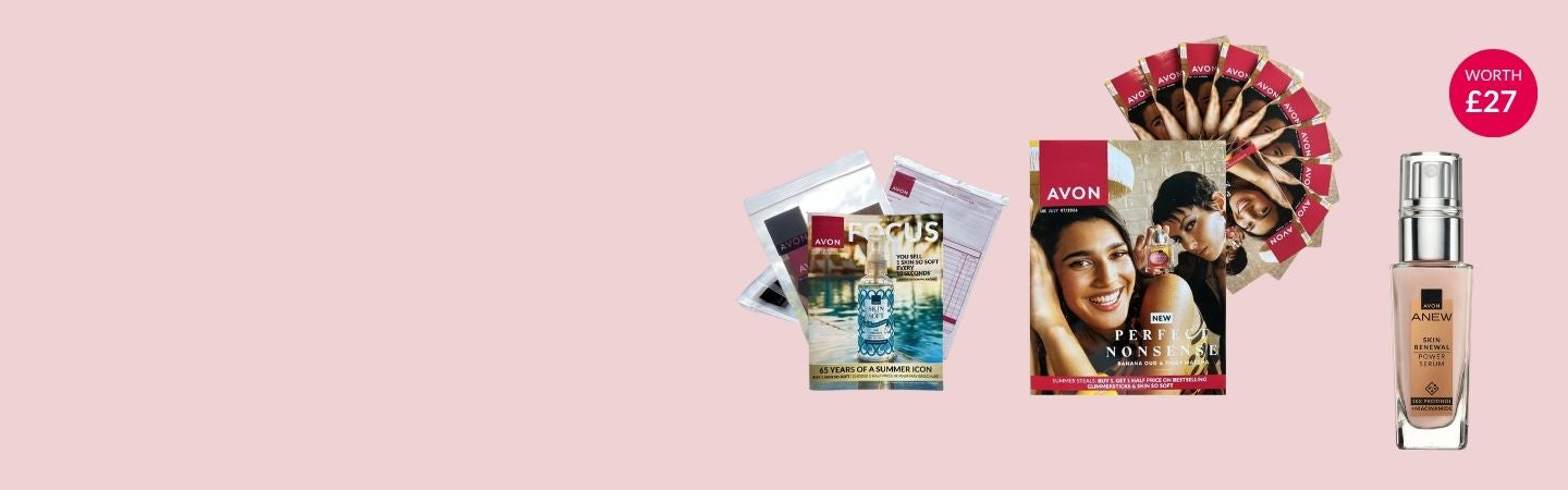 Avon Rep Essential Pack with everything you need to get started for just £10. Includes brochures, order forms and product worth £27.