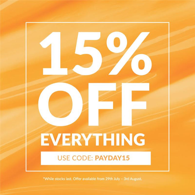 15% off everything using code PAYDAY15