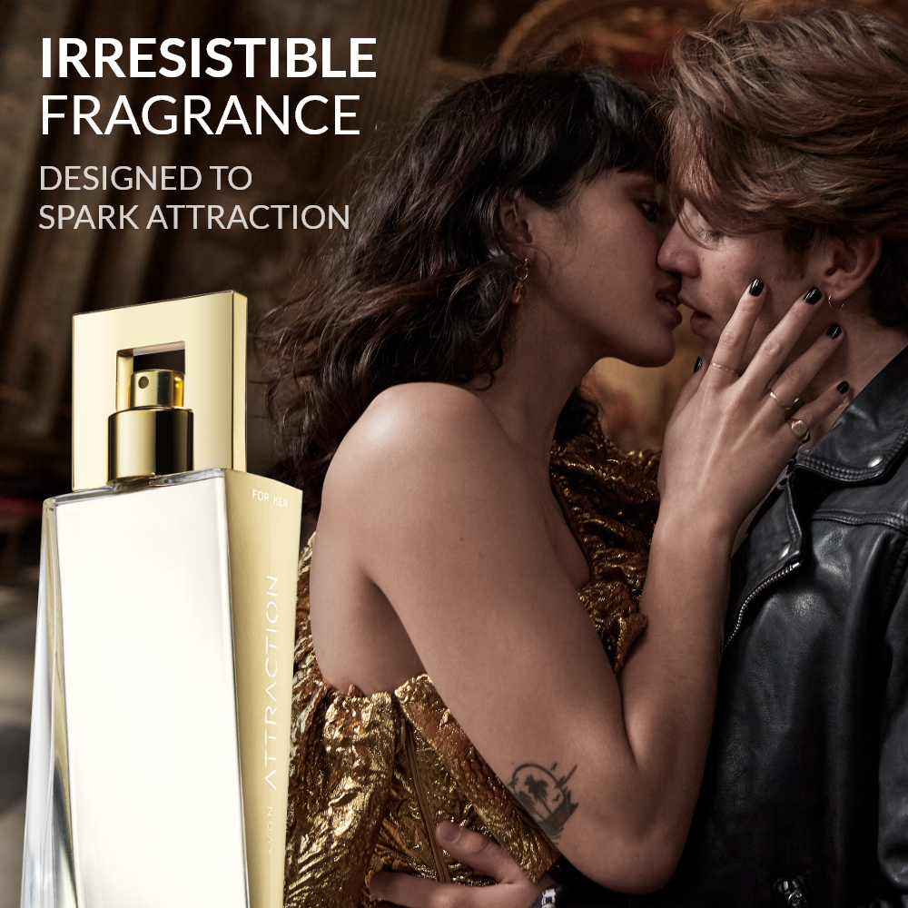 Parfum AVON Attraction Sensation Eau De Parfum - 50ml - Emballage Abîmé Mais Produit Neuf - Notes Prune, Jasmin, Cachemire