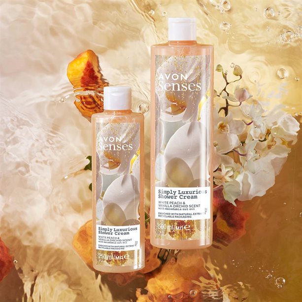 Senses Simply Luxurious Shower Cream: White Peach & Vanilla Orchid